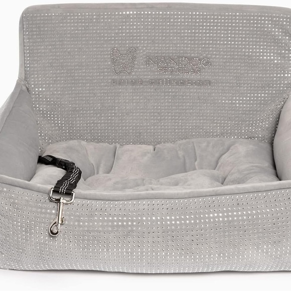 RARE 💎 NANDOG PET Rhinestone Luxury Dog Car Seat Bed Prive Collection (gray) - Picture 6 of 6